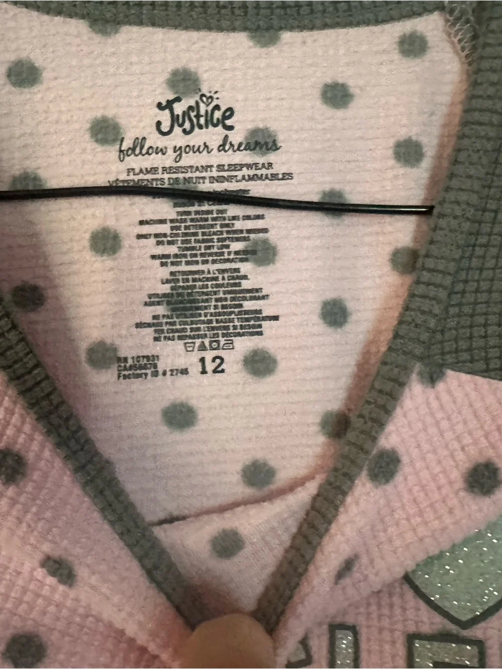 Justice Pink & Olive Polka Dot Pajama Set - Peace Love & Sleep